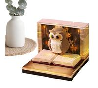 Time 2026 Piece Calendar - Owl Memo Pad Calendar | 3D Memo Pad Calendars 2026 | Memo-Pad Paper Tear Away Carved Art | Notepad for Carved Piece for the