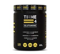 Time 4 Glutamine Powder 600g Tub 120 Servings - 100% Pure Premium Grade Unflavoured Vegan L Glutamine Powder, Gut Health, Immune System, Muscle Strength & Recovery, Amino Acid L-Glutamine Powder