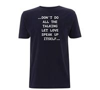 Time 4 Tee Beautiful South T Shirt Don't Do All The Talking Let Love Speak Up Itself Lyrics Quote 90's Band (Large, Navy Blue)