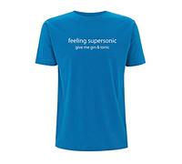 Time 4 Tee Feeling Supersonic Give Me Gin & Tonic Band Song Lyric T Shirt Indie Music Manchester Scene Liam Noel Gallagher 90's Band (X Large, Electric Blue)
