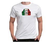 Time 4 Tee Lancia Fulvia Inspired T Shirt Italy Flag Rally Vintage Car Italian Sports Car Classic Car Show 1970s Memorabilia collectable Gift (Large, White)