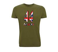 Time 4 Tee Lewis 44 F1 T Shirt Hamilton Number Union Jack Formula 1 Racing UK Race (XX Large, Army Green)