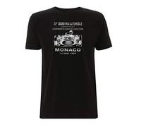 Time 4 Tee Monaco Grand Prix T Shirt 1957 Drivers Championship GP Classic Formula One Race (X Large, Black Silver Print)