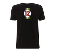 Time 4 Tee Senna 12 F1 T Shirt Ayrton Formula 1 Racing Brazil Flag Racing Driver Legend (Medium, Black)