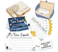 Time Capsule Box for 1st Birthday - Baby's First Birthday Keepsake Kit with 50 Pcs Space Party Games Cards, Child-Suitable - Time Capsule Cards Memory Box Gift (Letters to Open at 18) -A05
