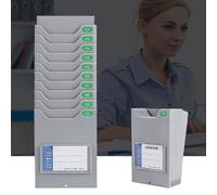 Time Card Holder Expandable Time Card Organizer Rack for Office Warehouse, Wall Mounted Plastic Job Ticket Holder, Space Saving Attendance Card System(30 Pockets)