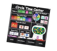Time Center Pocket Chart Learning Calendar Weather Letter Shape Number Counting Pocket Chart for for Classroom Oxford Fabric Teaching Tools Organiser