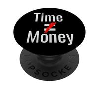 Time Does Not Equal Money Crossed Out Red PopSockets Adhesive PopGrip