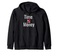 Time Does Not Equal Money Crossed Out Red Zip Hoodie