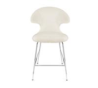 Time Flies Counter Bar Stool Teddy White/ Chrome