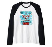 Time Flies When Having Fun 1 Flying Cute Birthday 1st Bday Raglan Baseball Tee