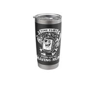 Time Flies When Your Having Rum Funny Drinking Humor Stainless Steel Insulated Tumbler