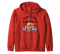 Time Flies When You're Having Rum Funny Drinking Zip Hoodie