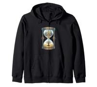 Time Flow City Hourglass Concept Illustration Zip Hoodie