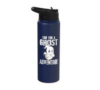 Time for A Ghost Adventure Cute Ghost Spooky Halloween Stainless Steel Insulated Water Bottle