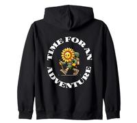 Time For An Adventure Sunflower Hiker Design Zip Hoodie