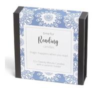time for Reading Candles (wrap). 12 x Twenty Minute Candles with a Ceramic Holder for Relaxation, Meditation, Mindfulness and Well-Being