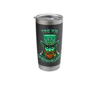 Time for Shenanigans Leprechaun Creepy Goth St Patricks Day Stainless Steel Insulated Tumbler