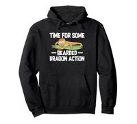 Time For Some Bearded Dragon Action Funny Reptile Mom Pullover Hoodie