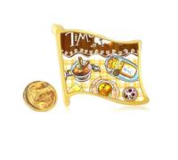 time for tea biscuits chote Golden Metal Flag Lapel Pin Badge