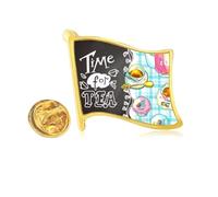 Time for tea Cupcake Teaport France Golden Metal Flag Lapel Pin Badge