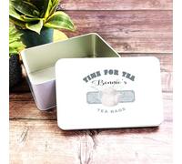 Time For Tea Pot Blue Personalised Tea Bag Storage Tin Personalised Gift | Custom Gift | Personalized Tin | Personalised Tins | Gift For Her | Gift For Him