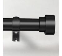 Time Forest Black Metal Curtain Rods, 32" to 90", 1" Diameter, Heavy Duty, Adjustable, Modern Style, Indoor/Outdoor, Wall Mounted