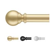 Time Forest Gold Curtain Poles 76 to 112cm, 16mm Diameter Thin Curtain Pole for Light and Medium Weight Curtains Metal Adjustable Curtain Rod for Eyelet Curtains for Windows Door