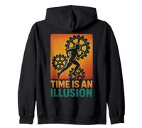 Time Is An Illusion Motivational Clockwork Runner Zip Hoodie