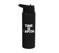 Time is Capital Productivity Mindset Stainless Steel Insulated Water Bottle