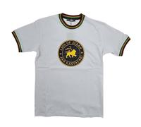 Time Is Money Men's Lion of Judah T-Shirt - 100% Cotton - Rastafarian Reggae Tee - Black, White, Yellow - Regular Fit (UK, Alpha, XL, Regular, Regular, White)