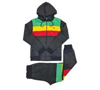 Time Is Money Men's Urban Designer Streetwear Rasta Lion Tracksuit, Black, White (UK, Alpha, XXL, Regular, Regular, Black)