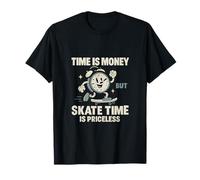 Time Is Money Skate Time Priceless Retro Block Graphic T-Shirt