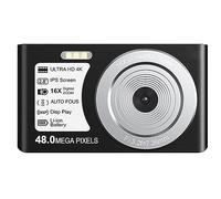 Time Lapse 48MP Compact Digital Cameras For Photography 16X Auto Focus Slow Motion Loop Video Recording Camcorder 2.8" Screen Takes Sharp Smooth(NO SD Card,Black)