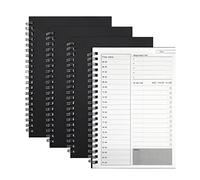 Time Management Manual to Do List Daily Planner Notepad Black Kraft Cover Spiral Plan Notebook 100 Pages/ 50 Sheets 19 x 13cm (4 Pack) Bullet points: