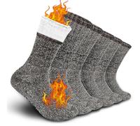 Time May Tell Mens Merino Wool Hiking Cushion Socks Thermal Warm Crew Winter Boot Socks Pack (2/4 Pair,6-13 Size), Brown(3 Pairs), 9-13