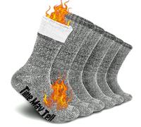 Time May Tell Mens Merino Wool Hiking Cushion Socks Thermal Warm Crew Winter Boot Socks Pack (2/4 Pair,6-13 Size), Dark Grey(3 Pairs), 9-13