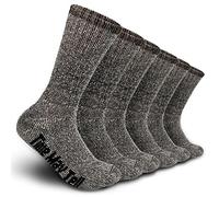 Time May Tell Mens Merino Wool Hiking Cushion Socks Thermal Warm Crew Winter Boot Socks Pack (2/4 Pair,6-13 Size), Brown(3 Pairs), 9-13