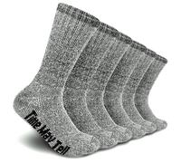 Time May Tell Mens Merino Wool Hiking Cushion Socks Thermal Warm Crew Winter Boot Socks Pack (2/4 Pair,6-13 Size), Dark Grey(3 Pairs), 9-13