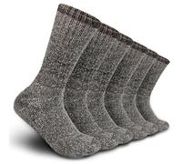 Time May Tell Mens Merino Wool Hiking Cushion Socks Thermal Warm Crew Winter Boot Socks Pack (2/4 Pair,6-13 Size), Brown(3 Pairs), 9-13