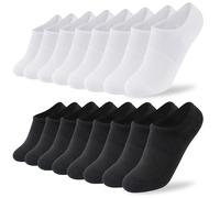 Time May Tell No Show Socks Womens 8 Pairs Non Slip Low Cut Ankle Invisible Running Casual Seamless Socks, 4black,4white(8 Pairs), 4.5-8 UK