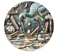 Time Mending Crane 1000 Piece Jigsaws Magic Fantasy Circular Jigsaw for Adults And Kids Colorful Unique Challenge Games Scene Creative 1000pcs (67.5x67.5cm)