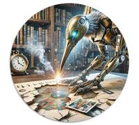 Time Mending Crane 1000 Pieces Jigsaws Magic Fantasy Round Jigsaw for Adults And Kids Modern Unique Challenge Games Scene Creative 1000pcs (67.5x67.5cm)