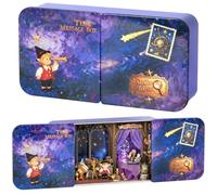 Time Message Box Miniature Doll's House Kit, Enchanted Encounter, with LED lighting, tin case with sliding lid, 3D model, creative gift (Stars)