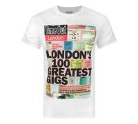 Time Out White Magazine Cover Print Short Sleeved T-Shirt Mens
