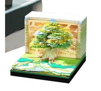 Time Parts Calendar, Sculpture Design, 2026 Tear Block-nober, 3.35x3.35x2.64 inches, Tree House River Theme, Home Workout Use, School, Going Planner