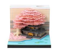 Time Piece Calendar - 2025 Desk Calendar With LED Light - 3D Calendar Paper Carving Art Memo Pad Notepad Gift for Christmas Housewarming Desktop Decoration (With Calendar & Light)