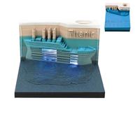 Time Piece Calendar - 2025 Desk Calendar With LED Light - 3D Calendar Paper Carving Art Memo Pad Notepad Gift for Christmas Housewarming Desktop Decoration (With Weekly Calendar & Light)