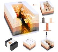 Time Piece Calendar 2026, 3D Calendar 2026, 3D Desk Calendar with LED Light, Diagonal Alley Desk Calendar Notepad, 3D Tear-away Paper Carving Art Memo Pad for Valentine's Day and Ramadan