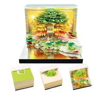 Time Piece Calendar,2026 3D Desk Calendar with Light,DIY Tear-away Art Memo Pad 3D Notepad,Creative Miniature Treehouse Paper Sculpture Artsy Pads,Office Stress Relief Decorations